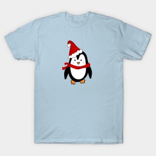 Festive Christmas Holiday Penguin with Santa Hat, made by EndlessEmporium T-Shirt